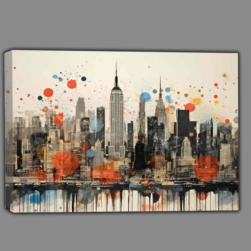 Buy Canvas : (Painting Skylines with Pixels news paper style)