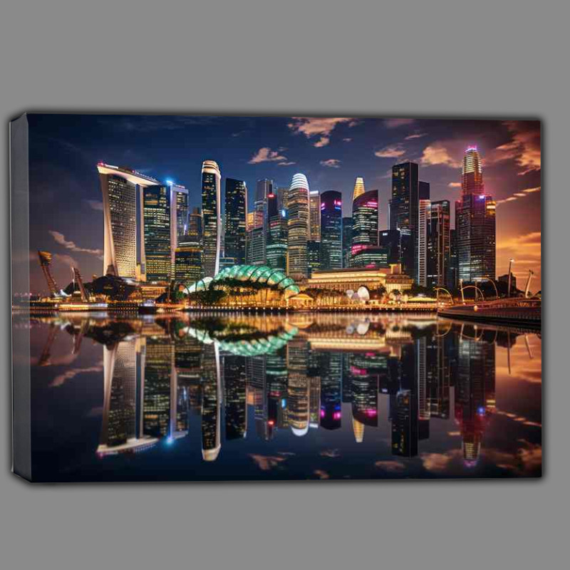 Buy Canvas : (Singapores City Cityscape Snaps Skylines in Focus)