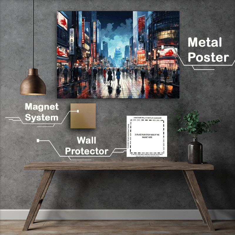 Buy Metal Poster : (The Street Spectacle Cityscape Highlights)