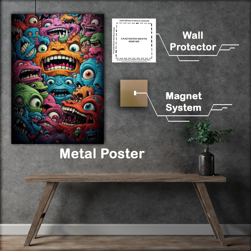 Buy Metal Poster : (Abstract Expressive Faces Explored)