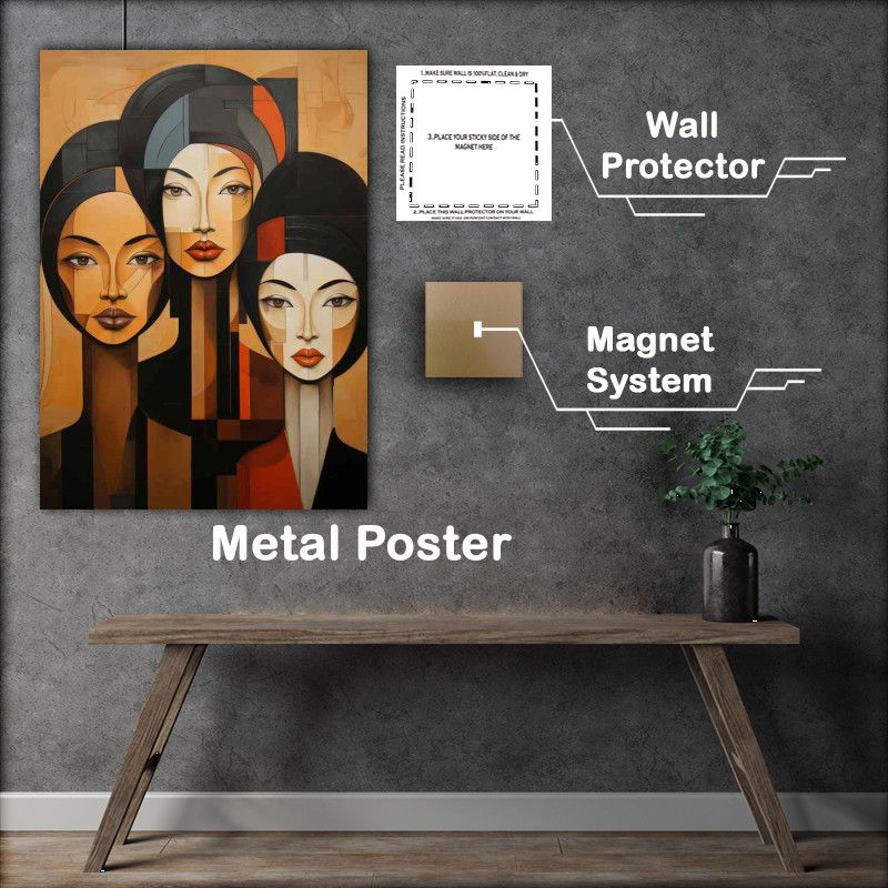 Buy Metal Poster : (Abstract Faces Transformative Art)