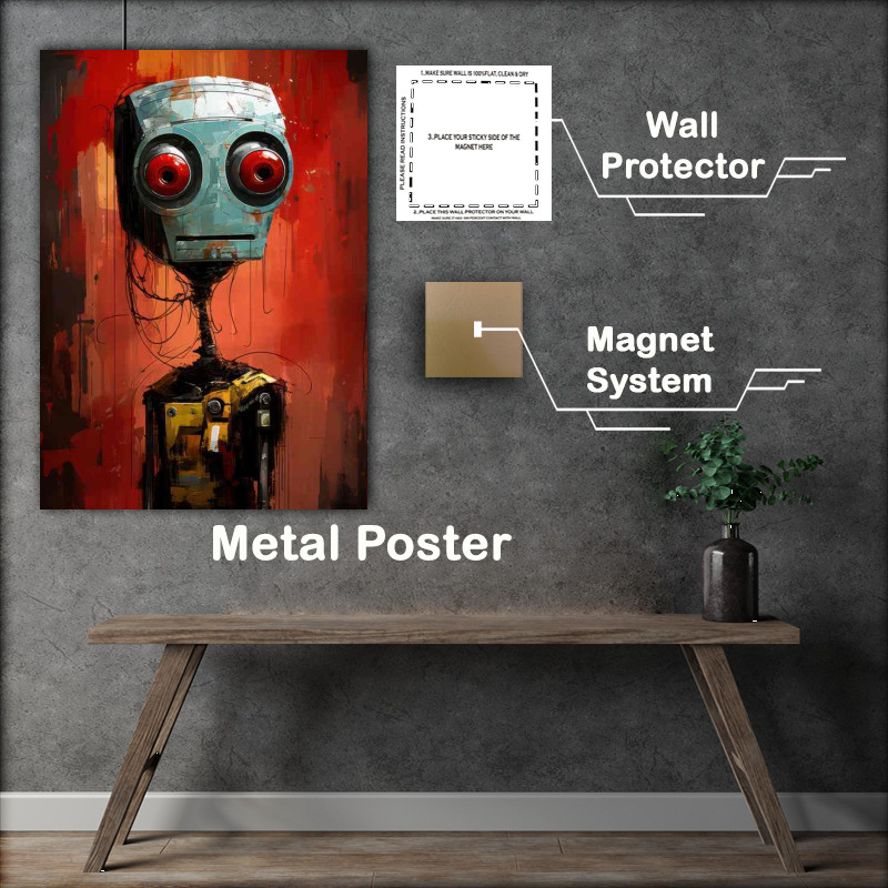 Buy Metal Poster : (Cyber Faces Abstract Realities)