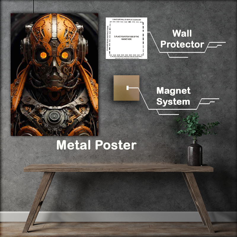 Buy Metal Poster : (Digital Dream Abstract Mech Faces)
