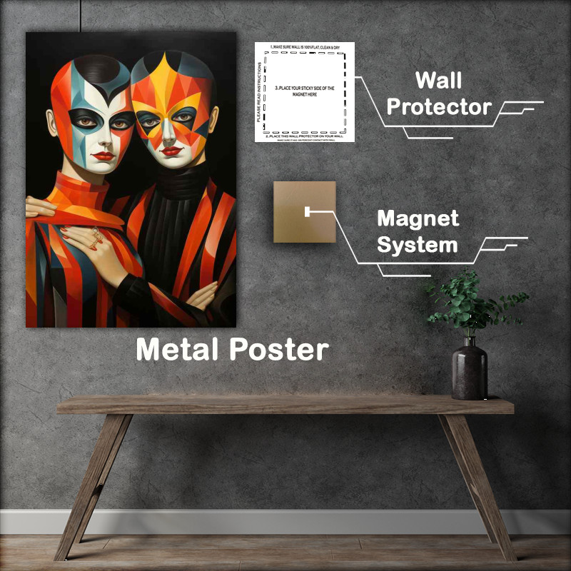 Buy Metal Poster : (Evolving Egos The Art of Abstract Faces)