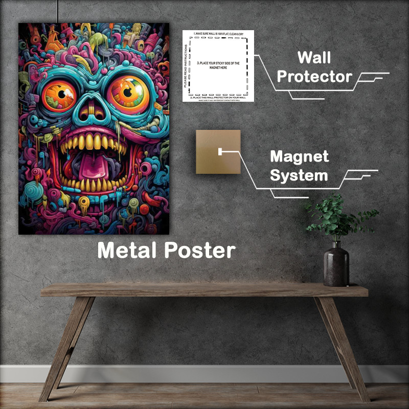 Buy Metal Poster : (Expressive Abstract Face Art)