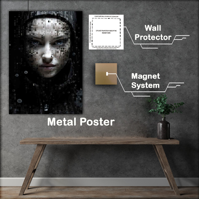 Buy Metal Poster : (Shapes of the Self Abstract Faces and Identity)