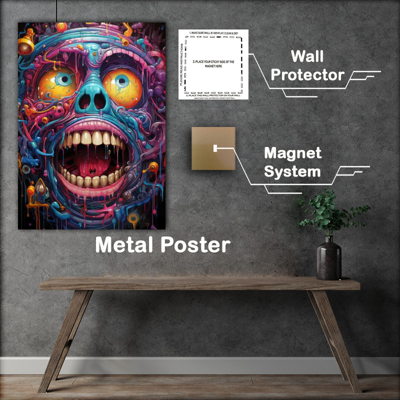 Buy Metal Poster : (Spectrum of Emotions Abstract Facial Art)
