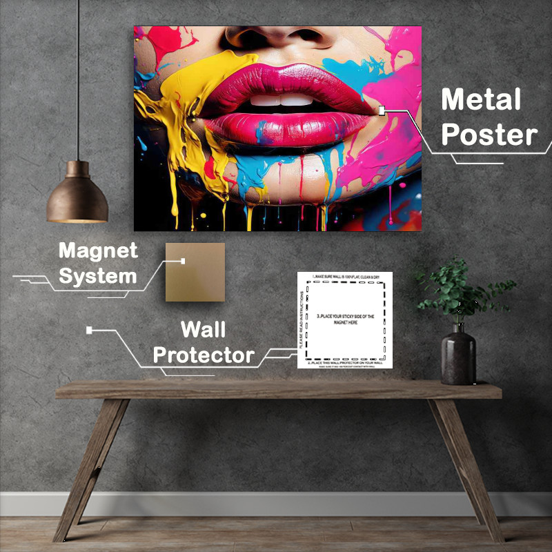 Buy Metal Poster : (Unseen Presence Abstract Facial Impressions)