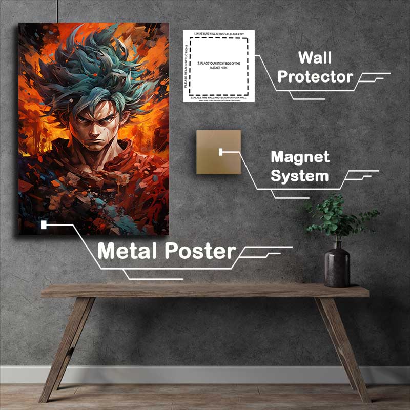 Buy Metal Poster : (Goku style spalsh of colour)