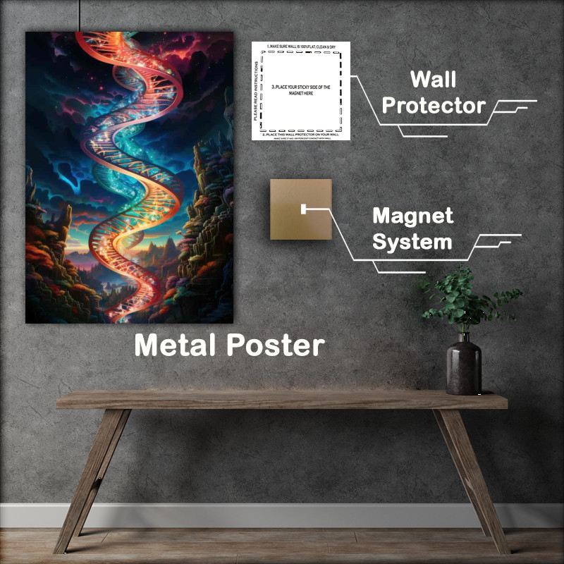 Buy Metal Poster : (Color Cascade The Waterfall of Whimsical Hues)