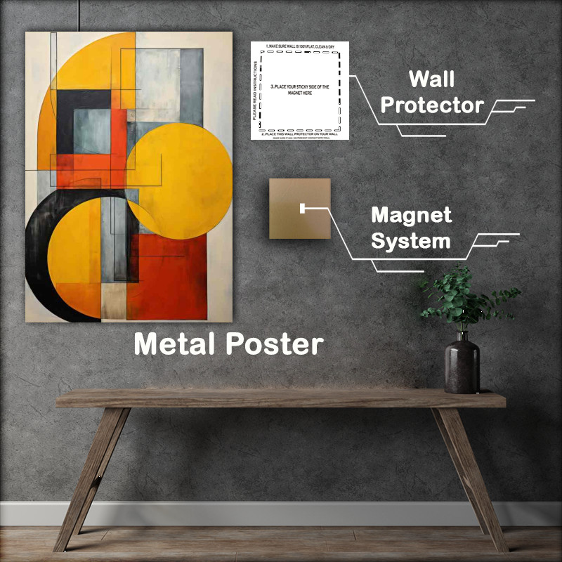 Buy Metal Poster : (Colorful Abstract Wonders With Circles And Squares)