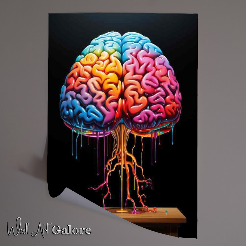 Buy Unframed Poster : (Exploring Abstract Worlds Human brain On The Stand)
