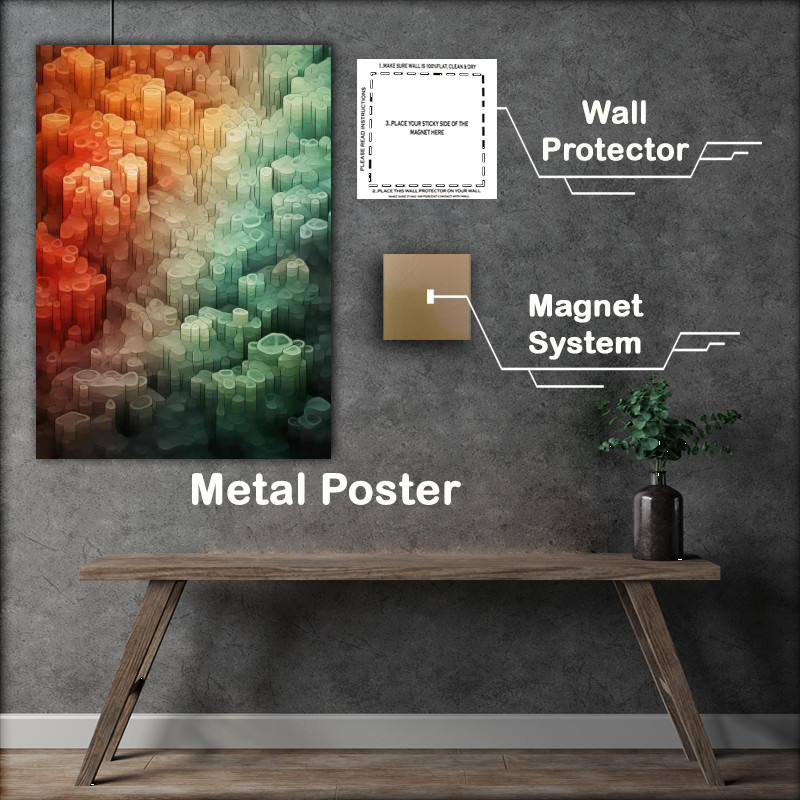 Buy Metal Poster : (Innovative Abstract Art Colorful Shapes that Inspire)