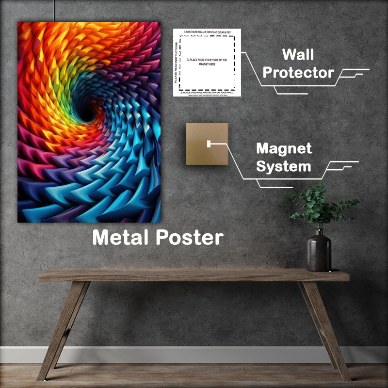 Buy Metal Poster : (Kaleidoscope Kingdom colours and curves)