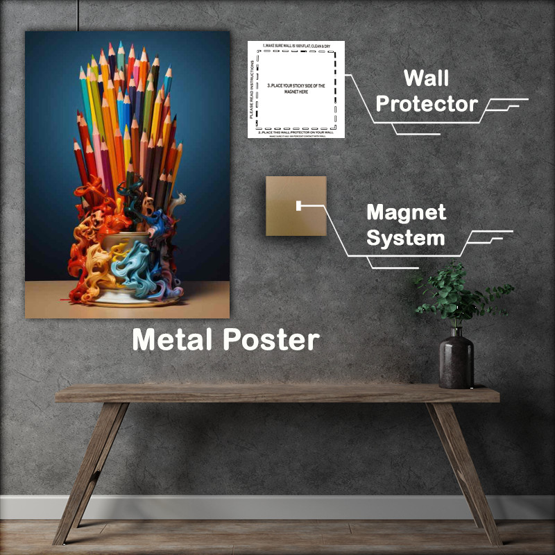 Buy Metal Poster : (Mystical Color Symphony Abstract Shape Creations)
