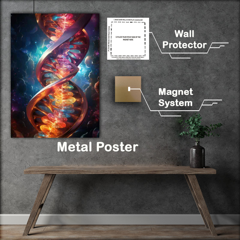 Buy Metal Poster : (Radiant Color Waves DNA The Way Of Life)