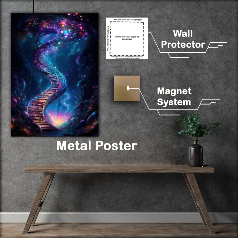 Buy Metal Poster : (Radiant Color Waves DNA Within Us All)