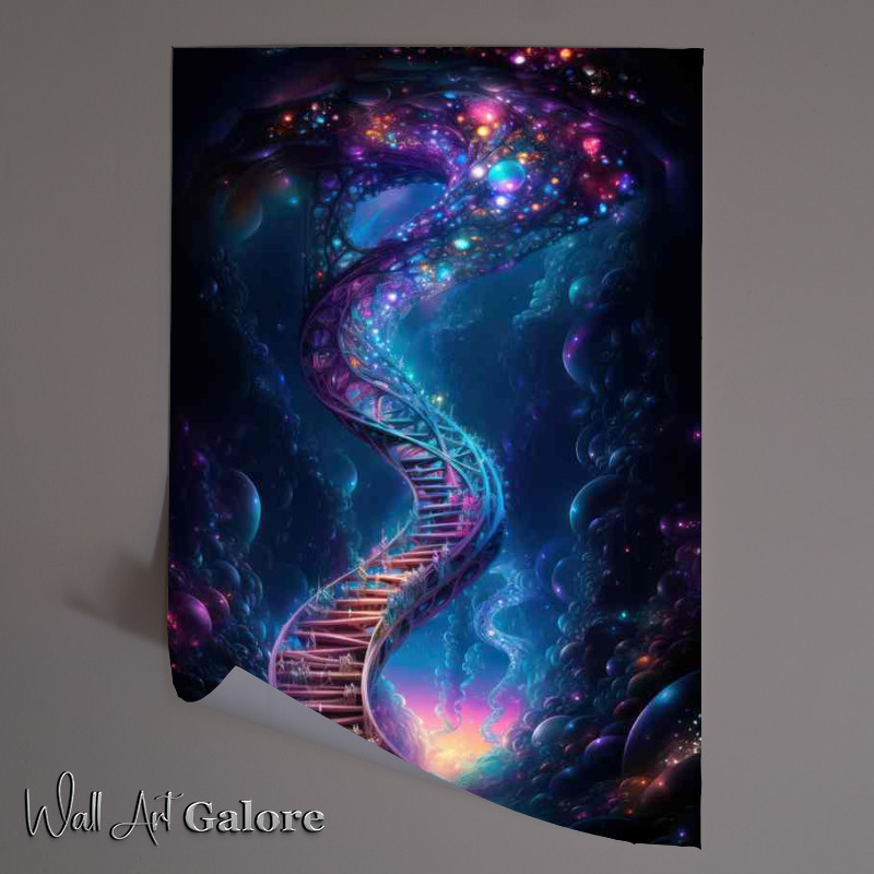 Buy Unframed Poster : (Radiant Color Waves DNA Within Us All)