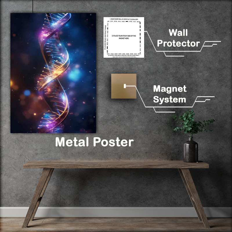 Buy Metal Poster : (The Colorful Abstract Shapes that Enchant the DNA Life)