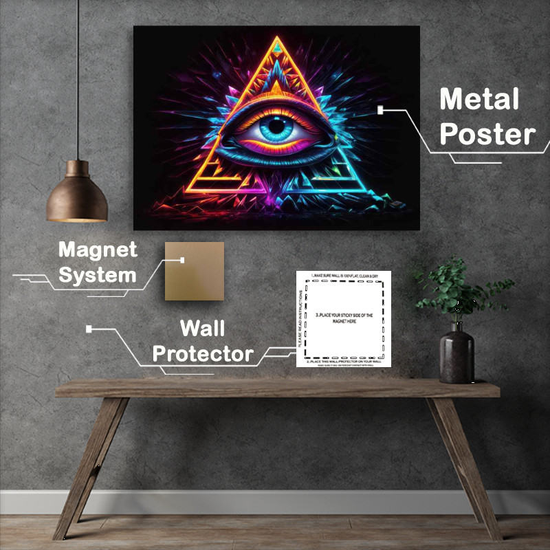 Buy Metal Poster : (Innovative Color Schemes in Abstract Geometric Art)