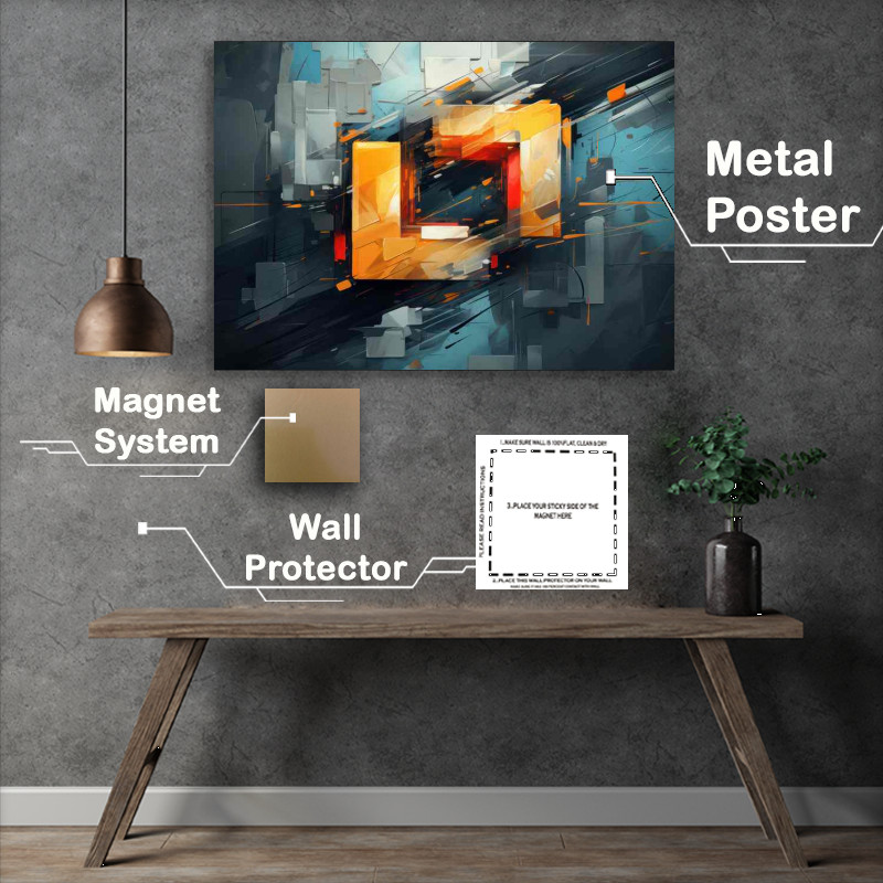 Buy Metal Poster : (Radiant Abstract Dazzling Palette Striking Yellow)