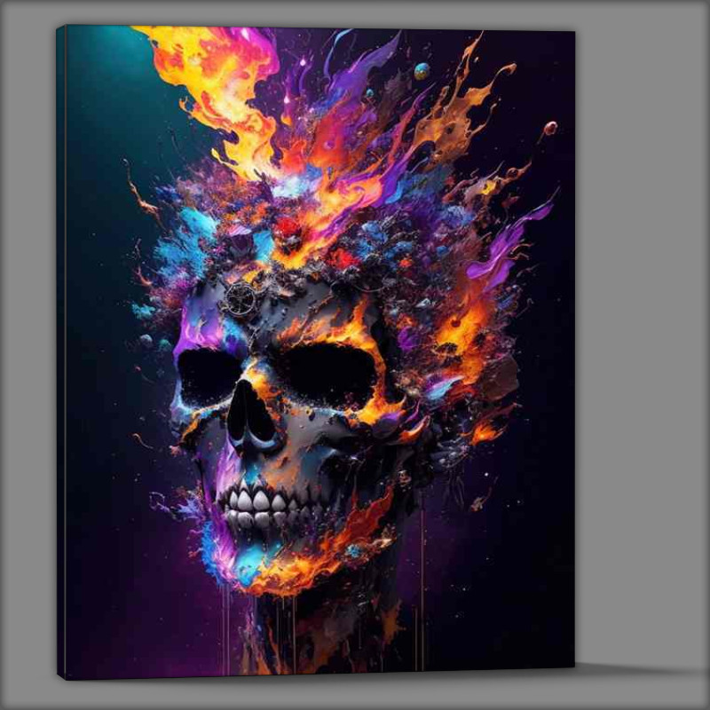 Buy Canvas : (The Dead Speak in Verse colourful skull)