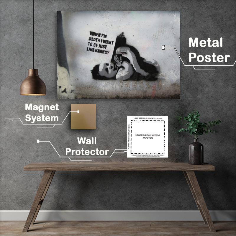 Buy Metal Poster : (Be Like Banksy)