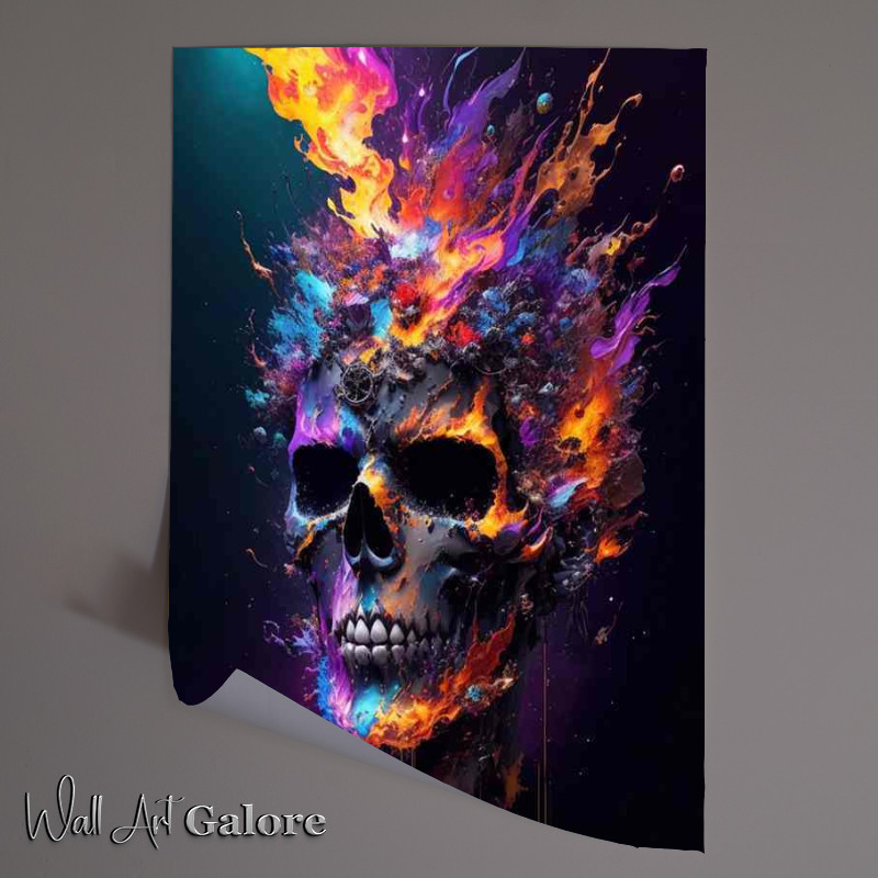 Buy Unframed Poster : (The Dead Speak in Verse colourful skull)