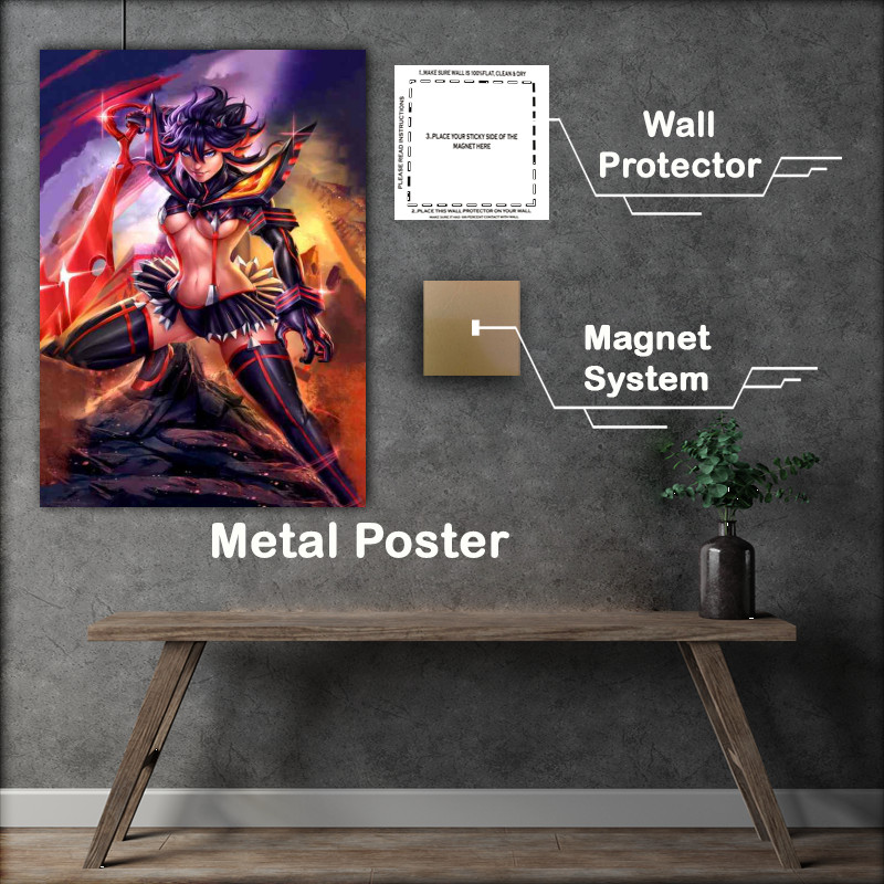Buy : (Battle Ready Beauty Ryuko Matoi Manga-Style Metal Poster)