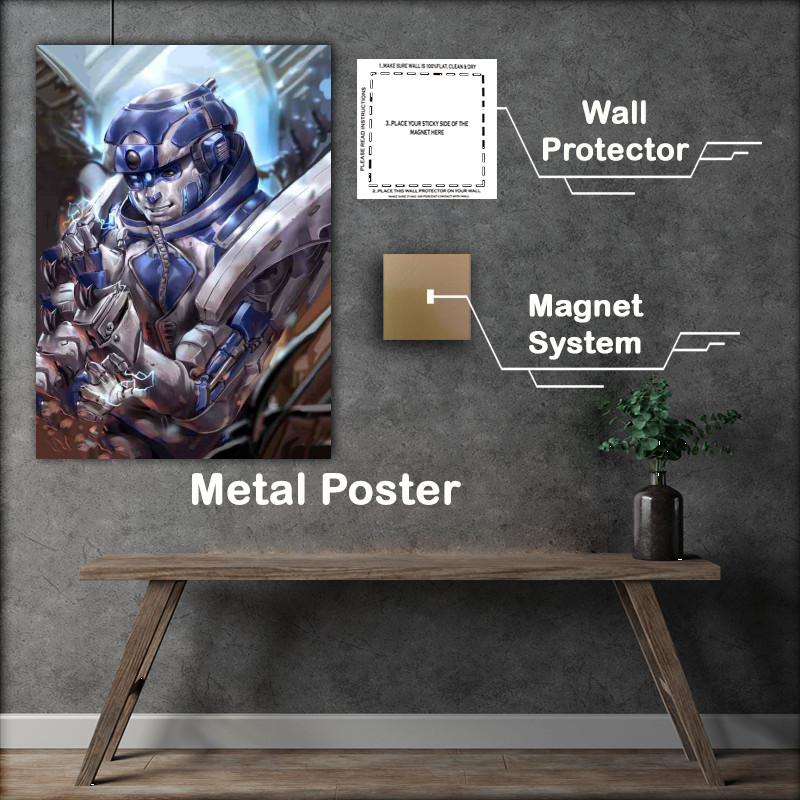 Buy Metal Poster : (Beep Boop Beauty RTwo DTwo Humanized Manga Illustration)