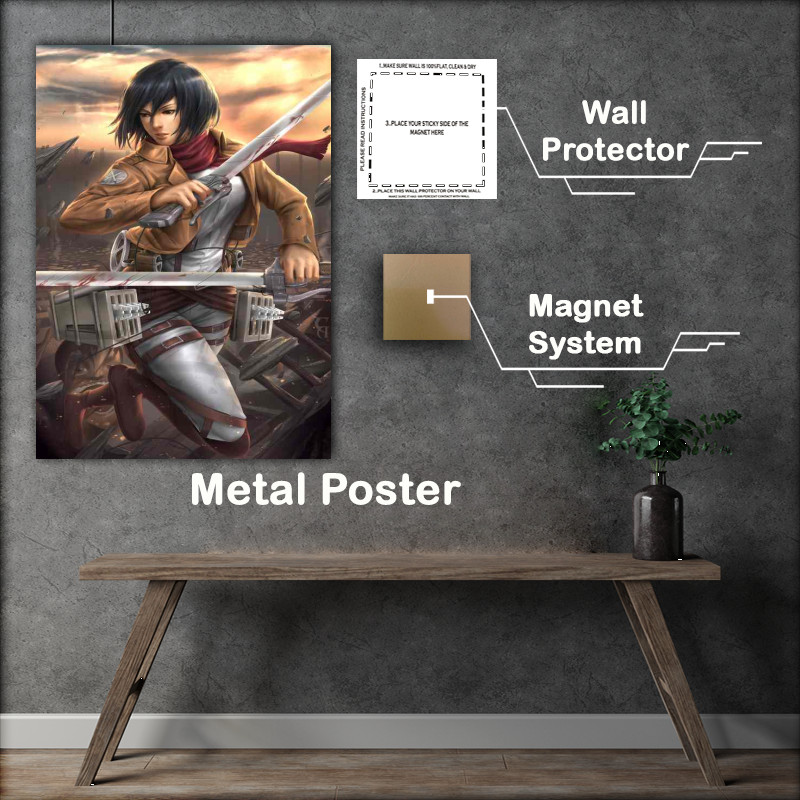 Buy : (Mikasa Manga Fanart Metal Poster)