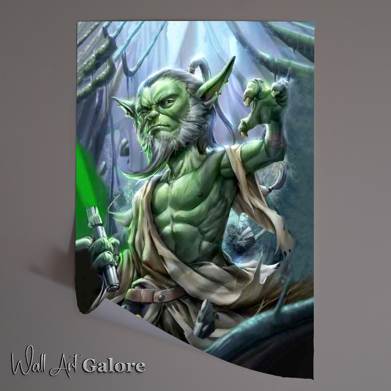 Buy Unframed Poster : (Epic Transformation Yoda Reborn as a Human in Manga Art)