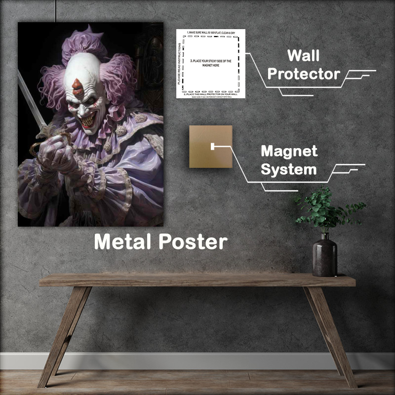 Buy Metal Poster : (Clown Alley Where Giggles Turn to Gasps)