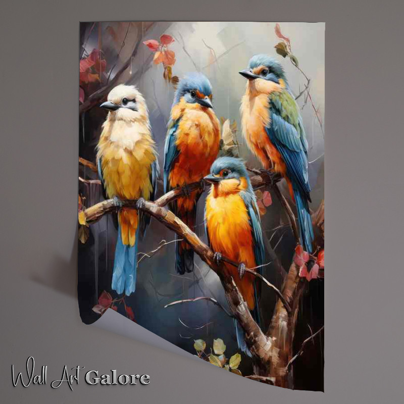 Buy Unframed Poster : (A Visual Celebration of Avian Beauty birds on a branch)