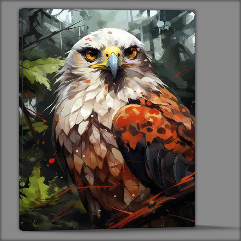 Buy Canvas : (Amazing Hawk in the forest)