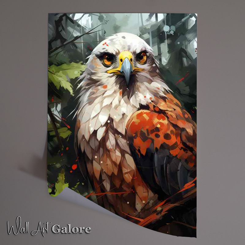 Buy Unframed Poster : (Amazing Hawk in the forest)