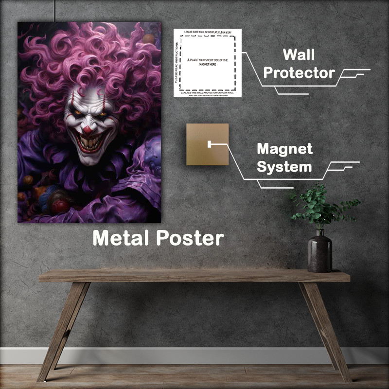 Buy Metal Poster : (Clown Nightmares Unmasking the Horror Beneath)