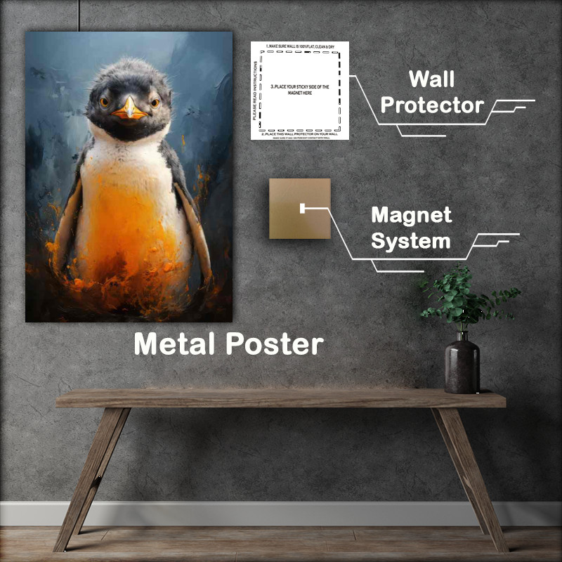 Buy Metal Poster : (Baby Penguin abstract in art)