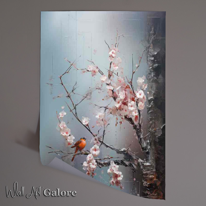 Buy Unframed Poster : (Bulfinch bird style painted art)