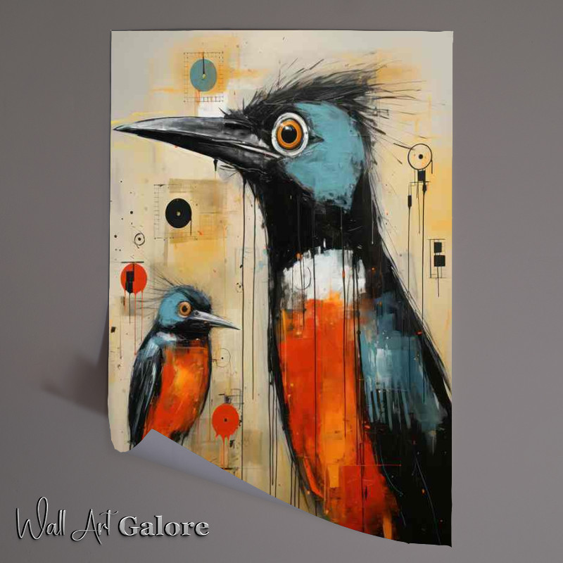 Buy Unframed Poster : (Coulurful Bird with orange beast art)