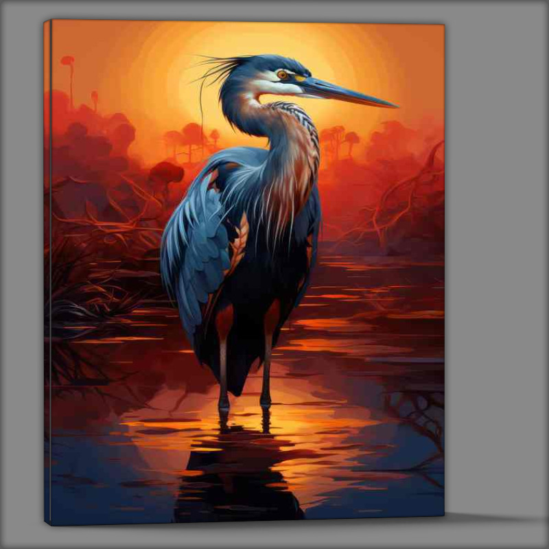 Buy Canvas : (Dawns Delicate Heron Ballet)