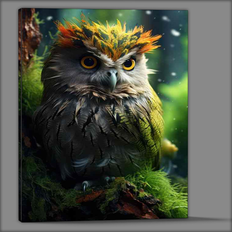 Buy Canvas : (Forest Magic Observing Long-Eared Owls in Their Habitat)