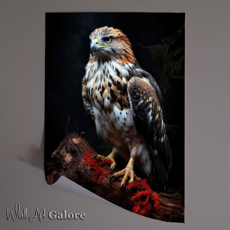 Buy Unframed Poster : (Hawks on a Limb Capturing Grace and Majesty)