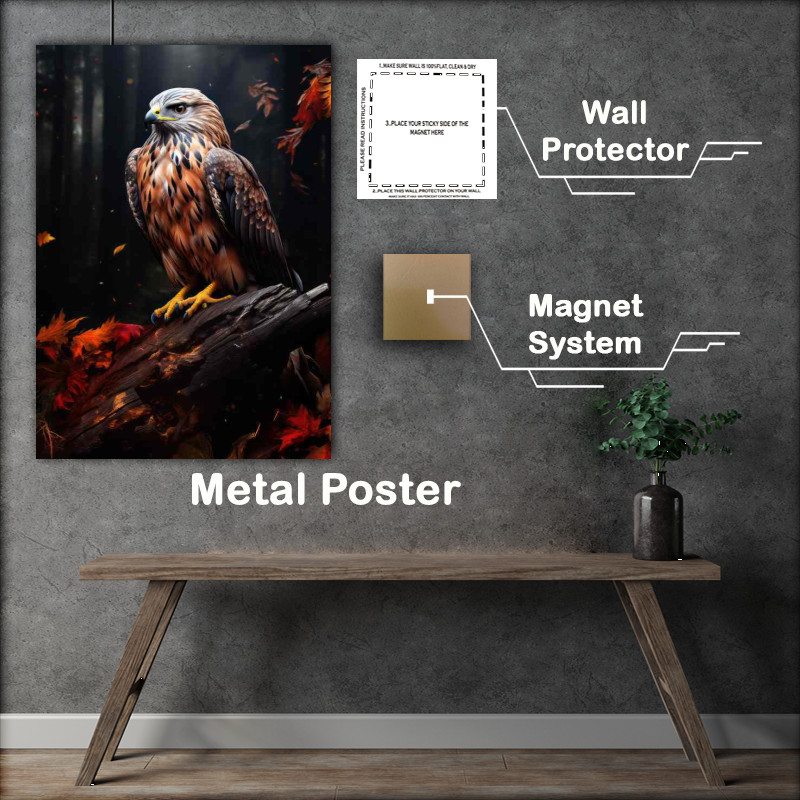 Buy Metal Poster : (Hawks on a Perch Guardians of the Treetops)