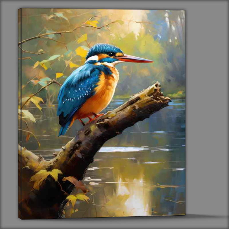 Buy Canvas : (Kingfisher Birds at Rest Majestic Moments on the Perch)