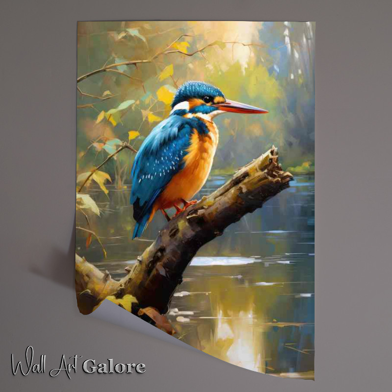 Buy Unframed Poster : (Kingfisher Birds at Rest Majestic Moments on the Perch)