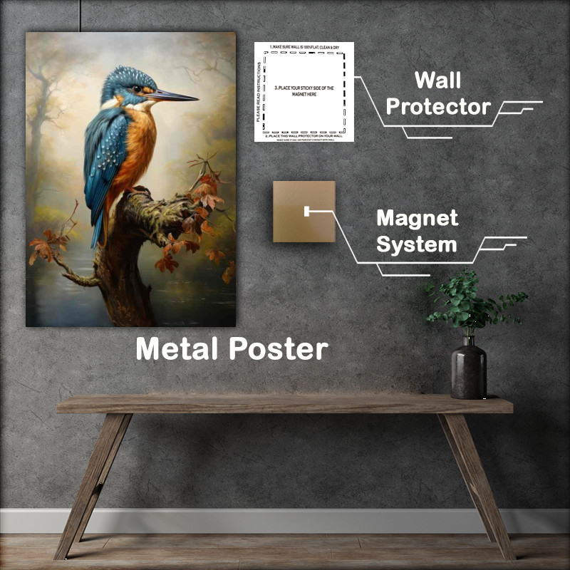 Buy Metal Poster : (Kingfisher Birds on Their Favorite Perches)