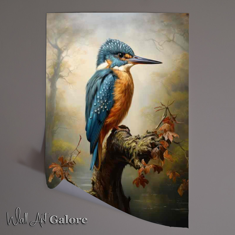 Buy Unframed Poster : (Kingfisher Birds on Their Favorite Perches)