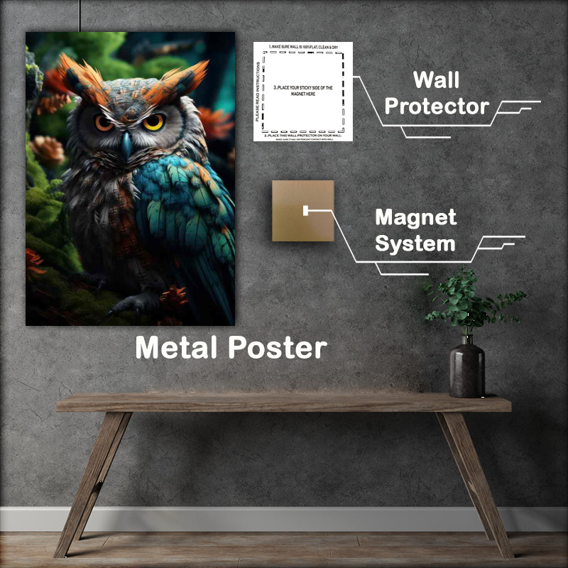 Buy Metal Poster : (Long Eared Owls Enigmatic Forest Dwellers of the Night)