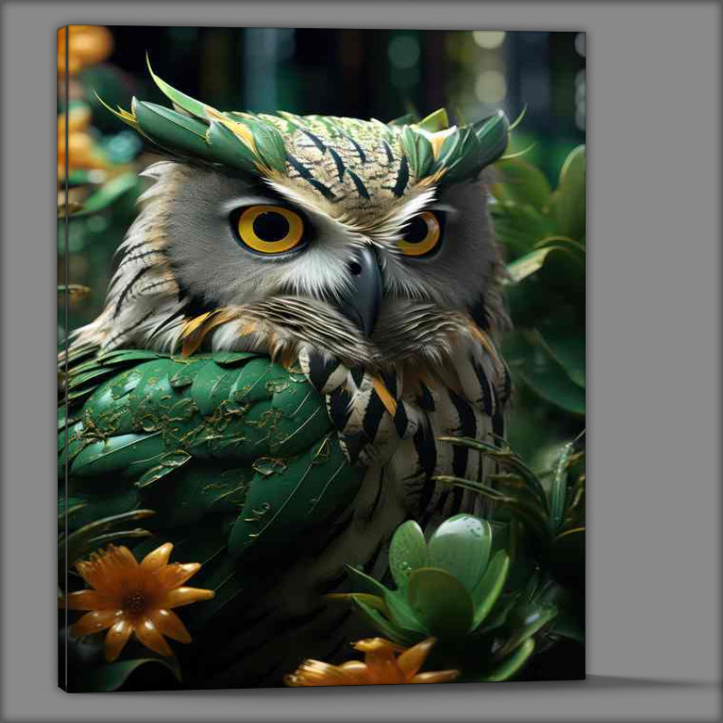 Buy Canvas : (Long Eared Owls Masters of Camouflage in Woodlands)